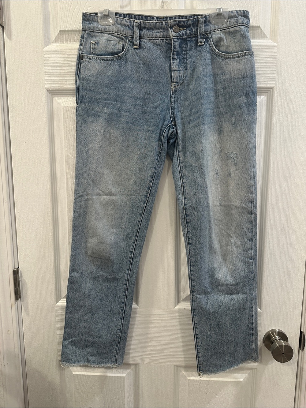 Anthropologie Pilcro hyphen jeans light and midwash distressed frayed size 27
